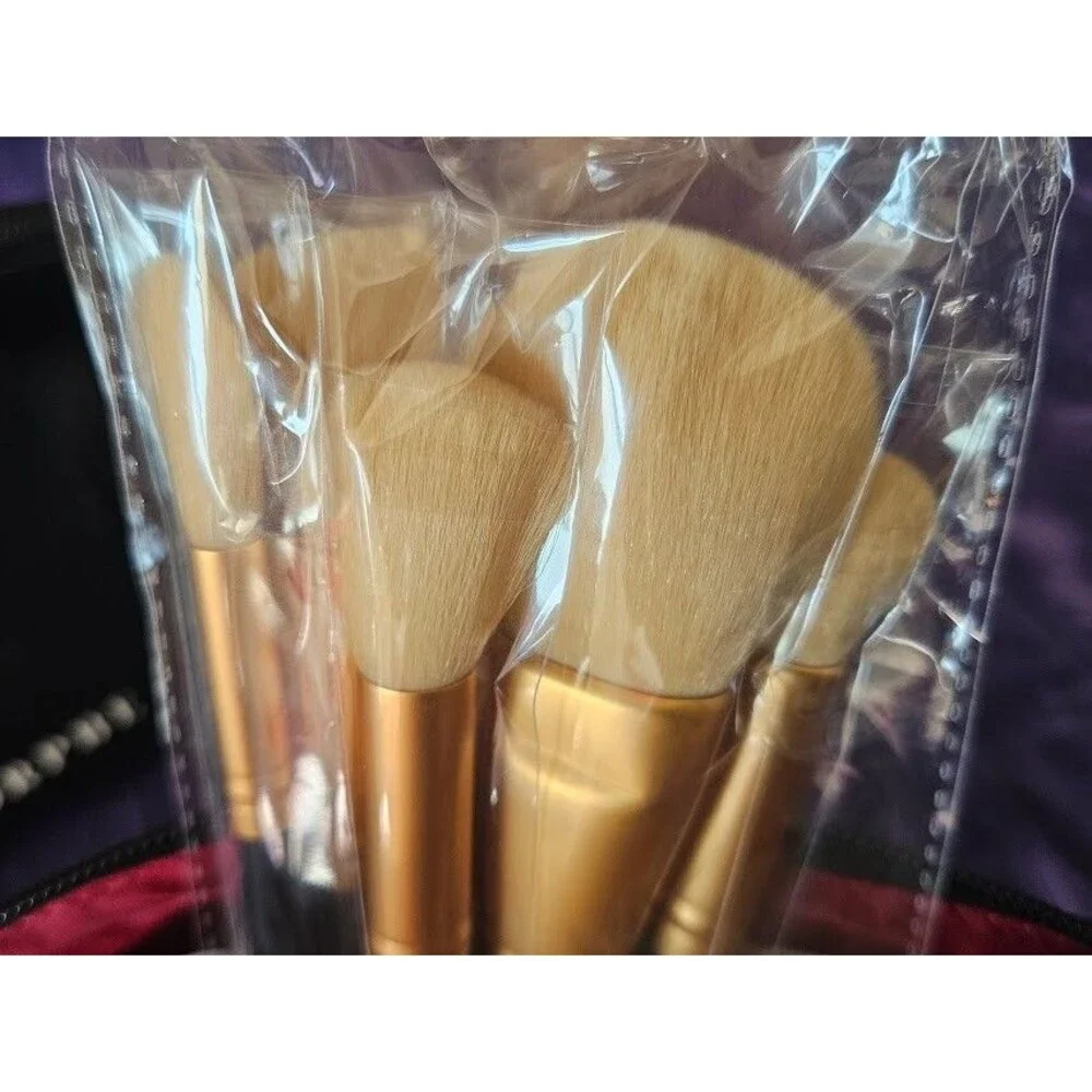 Morphe Complexion Crew 5 Piece Face Brush Collection Black Bag Set Cosmetic Tool